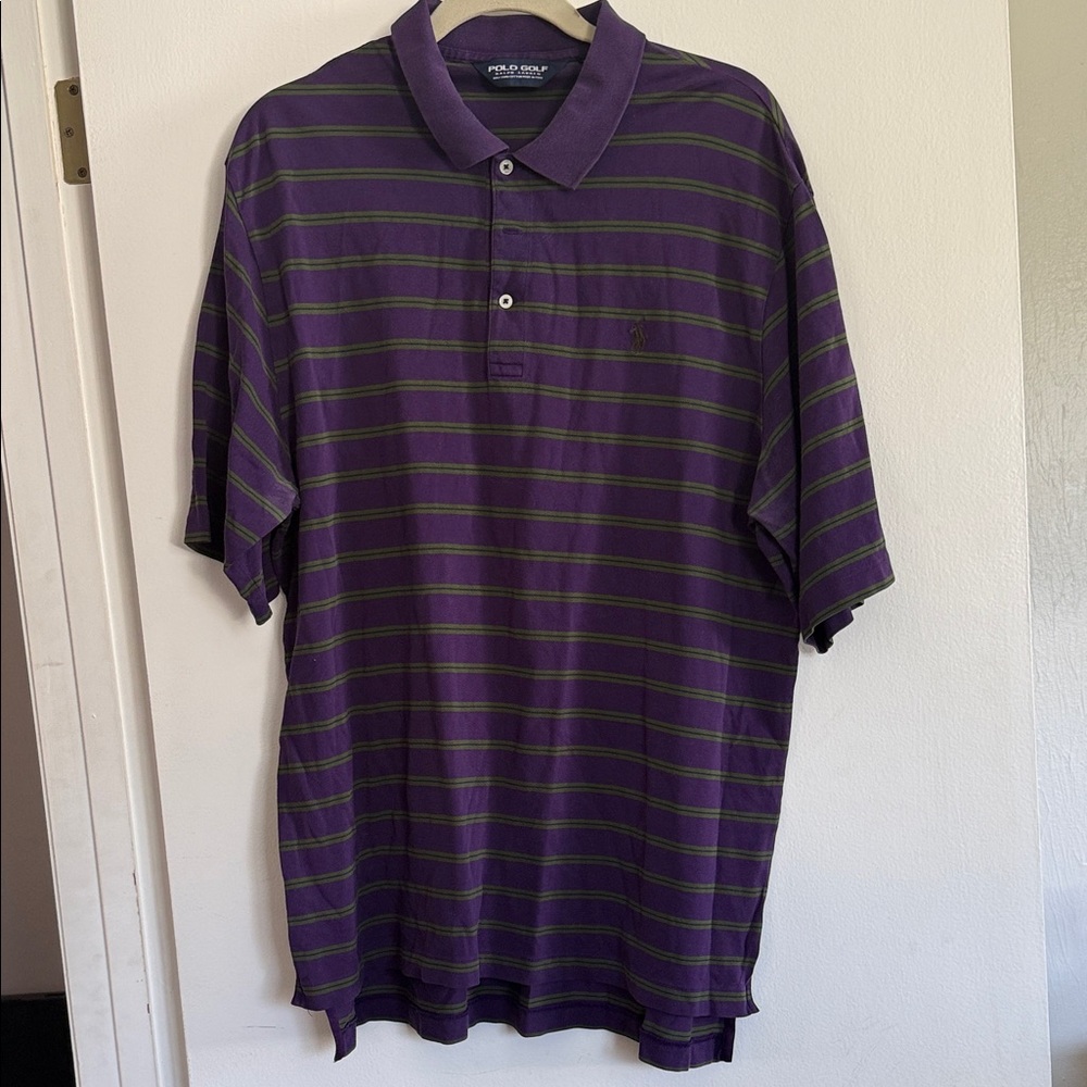 Polo Golf Purple Striped Polo Shirt